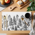 thumbnail image 2 of Placemat Set of 6 Pine Forest Placemats for Dining Table Tree Black Washable Table Mats for Kitchen and Party Decor Indoor & Outdoor Use, 2 of 8