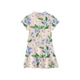 thumbnail image 4 of CCRFTGI Polo Dresses for Kids Girls Size 10-12 Back To School Short Sleeve Uniform Casual Floral Print Pleated Flare Skater Polo Dresses Summer Button-Down Collar Pique Polo Dress Pink 5-6 Years, 4 of 5