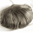 thumbnail image 4 of Replacement for Men Thin Skin Toupee Mono Lace Top Mens Hair Pieces Replacement System #3 Mixed 60%Grey Human Hair Toupee, 4 of 5