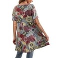 thumbnail image 5 of Fantaslook Plus Size Womens Tunic Tops Short Sleeve Casual Floral Shirts Swing Flare Dressy Blouses, 5 of 6