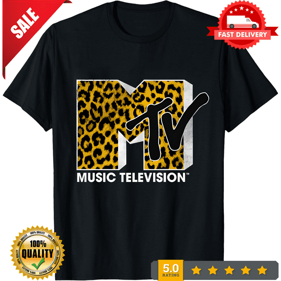 Mtv Logo Cheetah Print Graphic T-Shirt Size S-5XL, LIMITED EDITION-TH64341