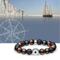 thumbnail image 3 of BERING Arctic Symphony Collection Ceramic Steel Actic Sailing Link Bracelet with Red Tiger Eye, Lava and Sandblast Beads. 631-641-200, 3 of 3