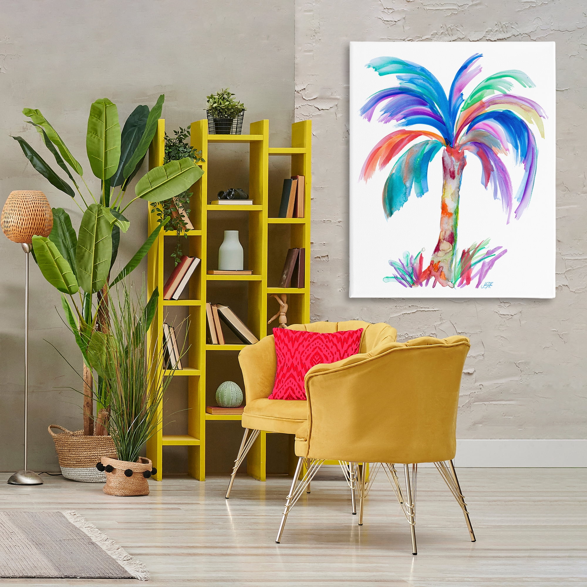 Stupell Industries Bold Palm Tree Botanical & Floral Painting Gallery Wrapped Canvas Art Print Wall Art, 36 x 48