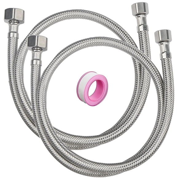 48" Faucet Supply Line,3/8" Comp x 1/2" FIP Flexible Faucet Connector,Stainless Steel Braided Supply Line for Long Distance Use of Faucet Sink, Water