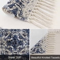 thumbnail image 6 of Navy Blue Boho Hallway Runner Rug 2'x6', Ehtnic Abstract Art Modern Geometric Washable Entryway Rug with Tassels, Woven Cotton Laundry Room Rugs Long Carpet for Bathroom Sink Foyer Bedroom, 6 of 9