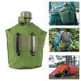 thumbnail image 3 of BeGrit Military Canteen Army Canteen WWII US G.I. Style Canteen Kit with Aluminum Cup Stainless Steel Foldable Spoon Fork for Hiking Backpacking Camping, 1 Quart Green, 3 of 6