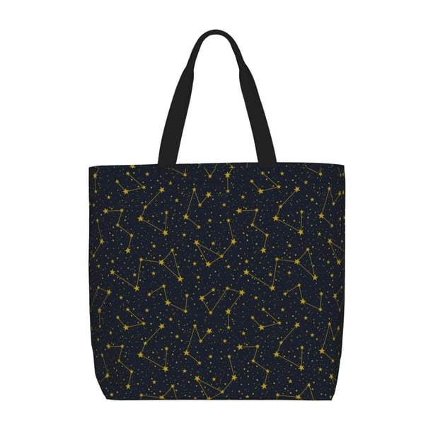 Fotbe Constellation Bolsa Tote con Estampado para Mujer, Bolsos con Cremallera, Bolsa de Hombro Casual de Gran Capacidad con Bolsillos Internos