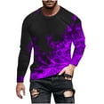 thumbnail image 2 of QUINDOS Mens Shirts Mens Fall And Winter Fashion Casual Round Neck Long Sleeve Pullover Printed Loose Leisure Tee Shirts, 2 of 3