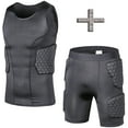 thumbnail image 1 of Padded Compression Shirt Chest Protector Undershirt for Football Soccer Paintball Shirt, 1 of 9
