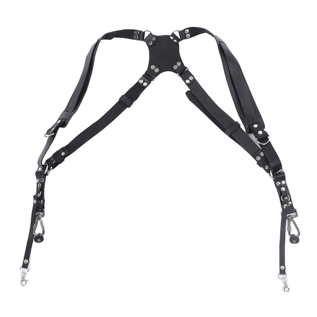 Camera Strap Shoulder Carry Way Leather Dual Camera Harness for Digital Camera SLR DV