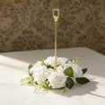 thumbnail image 4 of Rose Candle Rings with Greenery – 7.87" Artificial Flower Wreath for Valentine’s, Wedding & Mantel Decor (Plastic), 4 of 5