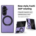 thumbnail image 2 of ELEHOLD Leather Case for Samsung Galaxy Z Fold 7,Strong Magnetic Compatible with Mag Safe 360 Rotation Ring Kickstand Function Anti-Scratches Protective Case for Samsung Galaxy Z Fold 7,Purple, 2 of 6