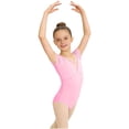 thumbnail image 1 of Girls' Solid Color Short Sleeved Round Neck Dance Practice Uniform Children's Jumpsuit in Medium and Large, 1 of 6