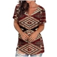thumbnail image 1 of T-Shirts Graphiques pour Femmes Mode Imprimée Décontractée Col en V Manches Courtes T-Shirt Ample Hauts Manches Courtes pour Femmes Hauts Manches Courtes Soyez Gentil T-Shirts pour Femmes, 1 of 1