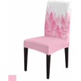 thumbnail image 4 of Chair Covers for Dining Room Set of 4,Christmas Pink Xmas Tree Forest Stretch Seat Protector Removable Washable Chairs Slipcovers for Kitchen Banquet Wedding Hotel,Golden Winter Snowflakes White, 4 of 6