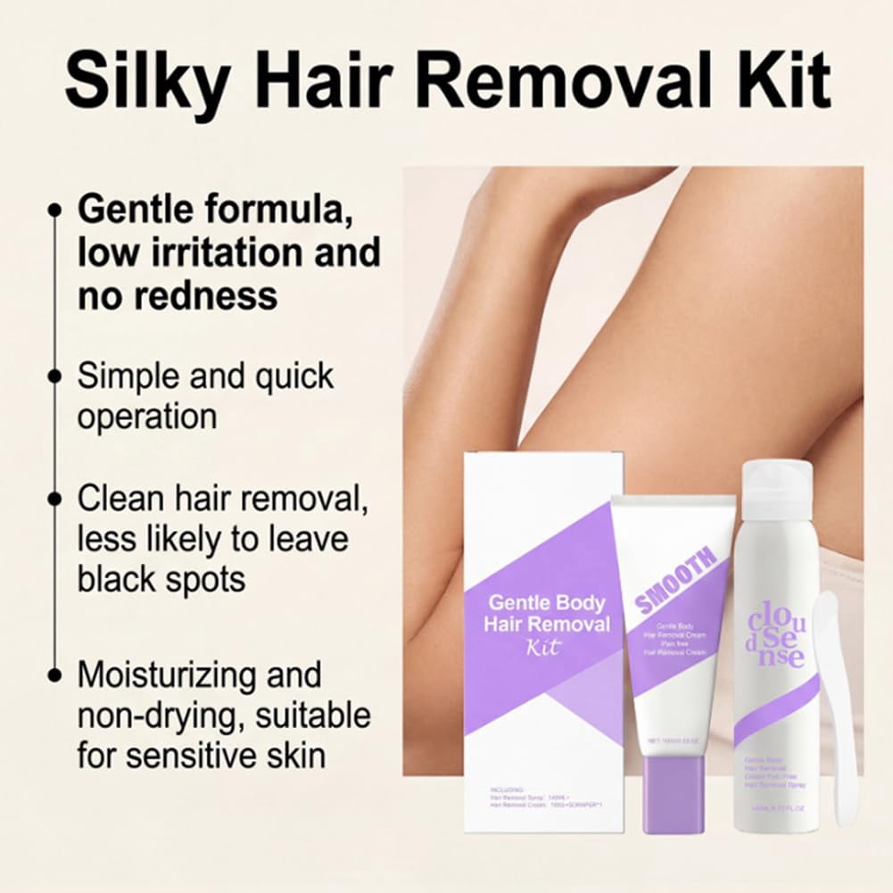 Cloud Sense Hair Removal Spray, Smooth Hair Removal Spray, Bikini Pain Free Hair Removal Spray, Skin-Loving Ingredients, Suitable for Every Skin Type and Corner Women and Men (Spray*1)