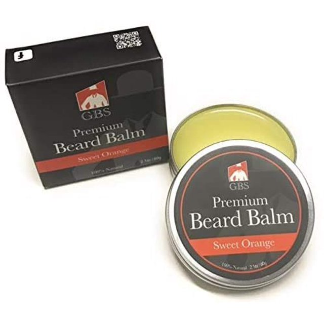 Bálsamo para barba G.B.S Naranja dulce elaborado con ingredientes naturales Formas suaviza e hidrata todas las longitudes del vello facial 2.1 onzas