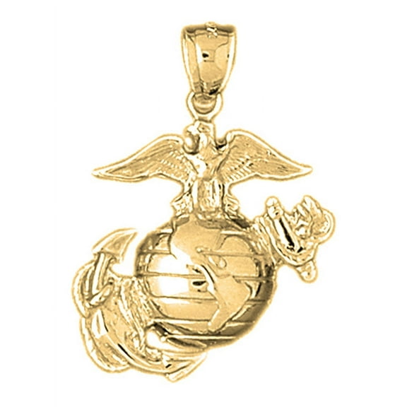 18K Yellow Gold Marine Corps Logo Pendant - 31 mm