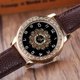 thumbnail image 5 of Reloj de cuarzo con banda de cuero de PU a la moda, reloj femenino con diamantes de imitación y esfera redonda grande (marrón), 5 of 5