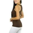thumbnail image 4 of ToBeInStyle Womens Essential Ribbed Racerback Versatile Layering Cotton Blend Tank Top - Java Brown - 3X, 4 of 5
