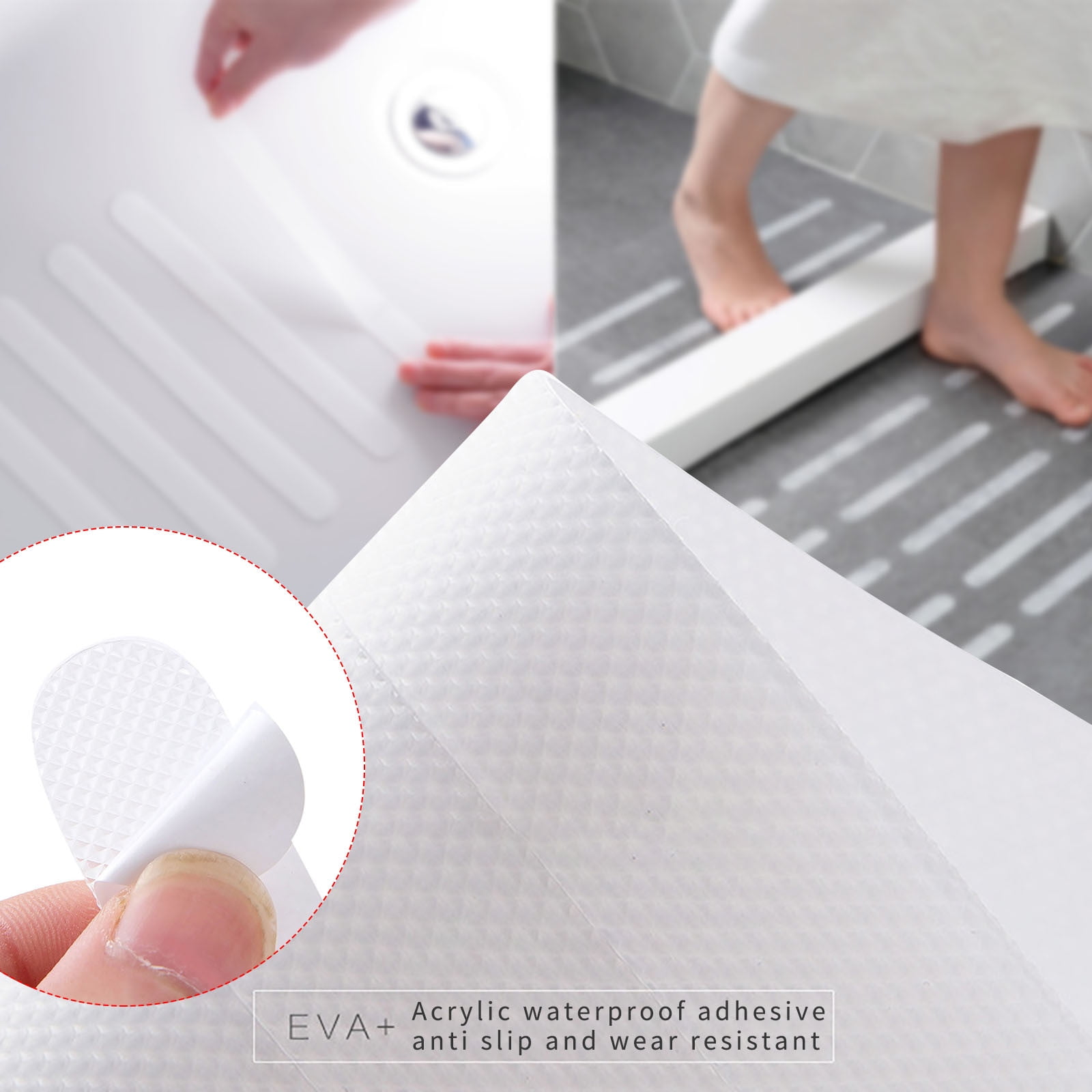 Stairway Bathtub Slip Stickers Non Skid Adhesive Round Shape Bathroom Tape Mat 