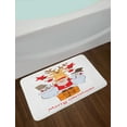 thumbnail image 2 of Christmas Bath Mat, Funny Company of Santa Claus Snowmen and Reindeer Xmas Joy Cartoon, Plush Bathroom Decor Mat with Non Slip Backing, 29.5" X 17.5", White Vermilion Mustard, by Ambesonne, 2 of 2