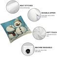 thumbnail image 4 of Acheng Hello Winter Snowman Blue Lumbar Decorative Throw Pillow Cover, Snowflakes Farmhouse Porch Outdoor Home Decor, Christmas Holiday Cute Seasonal Snow Sofa Couch Cushion Case,Set of 2 White, 4 of 6