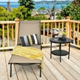 thumbnail image 4 of Gymax Ensemble de 2 Chaises Longues de Patio en Aluminium, Fauteuils Inclinables Réglables avec Roues, Brun, 4 of 10