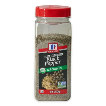 McCormick Ground Organic Pepper Black, 12 oz Bottle
