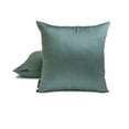 thumbnail image 2 of The HomeCentric Plain Pillow Covers Smoky Green Pack of 2, 20"x20" (50x50 cm) Pillow Covers, Art Silk Plain & Solid Throw Pillows For Sofa, Solid Pattern Modern Style - Smoky Green Luxury, 2 of 5