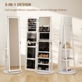 thumbnail image 4 of HOMCOM Jewelry Cabinet with Mirror, LED Jewelry Armoire, White, 4 of 10