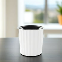 SEWCHICS White Plastic Self-Watering Pots for Home and Garden, Automatic Watering , Set of 4