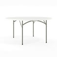 thumbnail image 1 of Table ronde pliante de 60 po en plastique blanc granite, 1 of 9