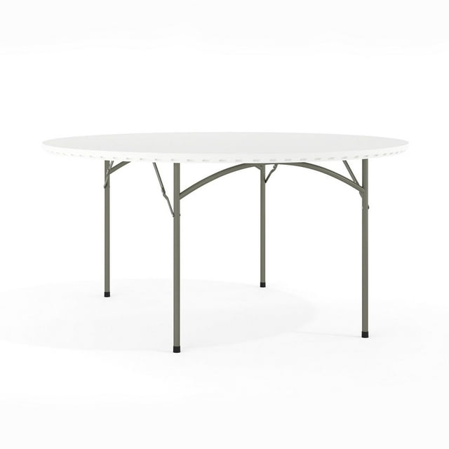 Table ronde pliante de 60 po en plastique blanc granite