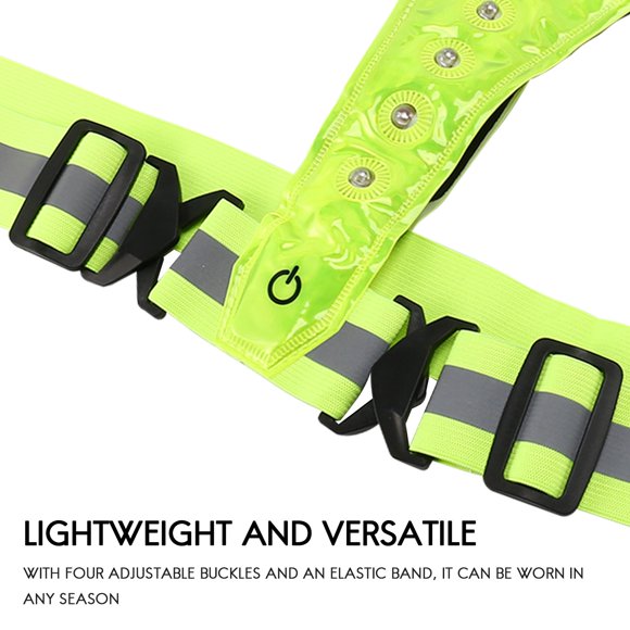 Reflective Vest,Adjustable,High Visibility Vest,Safety Vest with 8 LED Lamps, High Visibility for Jogging Running Green