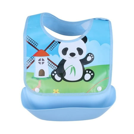 

[Big Clear!]Kids Silicone Bibs Kids Food Meal Pocket Kids Boys Girls Cartoon Cute Novelty Bibs New Kids No Wash Detachable Pocket EVA Waterproof Bib Saliva Towel 0-3T High Quality
