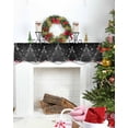 thumbnail image 4 of Black Christmas Tree Fireplace Mantel Scarf Table Runner, Balls Xmas Snowflake Winter Garland Mantel Top Tablerunners Dresser Scarves Cover Decorations for Windows Party Living Room 90''x17'', 4 of 6