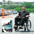 thumbnail image 5 of VEVOR Wheelchair, Durable Aluminum Alloy Ultra-Lightweight Wheelchairs, Portable Wheelchair with Flip-Back Desk-Length Arms,3-Position Adjustable Footrests,18-Inch Wide Seat,250lbs Weight Capacity, 5 of 9