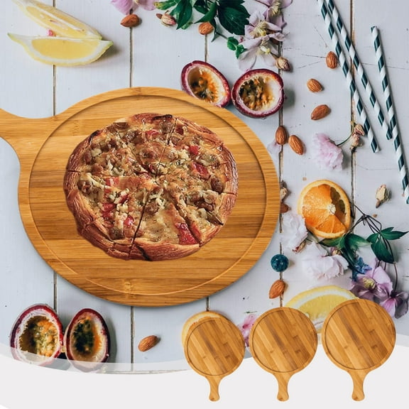 kcavykas Wood Cutting Board Wood Cutting Board With Handle Wooden Ecologicals Bamboos Serving Board Kitchen Baking Chopping Boards For Pizza Bread Cheese Steak Charcuterie Fruit Vegetables