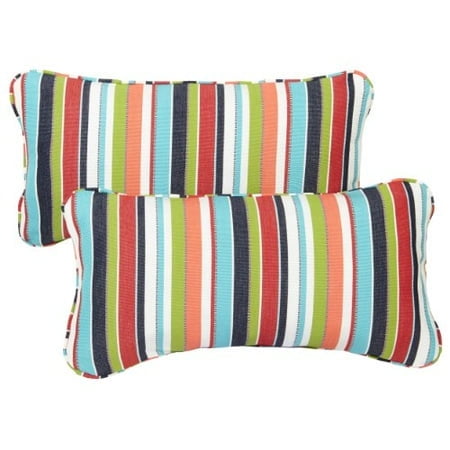 Mozaic Company Sunbrella Indoor/ Outdoor 12 by 24-inch Corded Pillow, Carousel Confetti, Set of 2