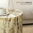 thumbnail image 5 of Chic Rattan Coffee Table | Durable Concrete Accent Side Table | Tan, 14.6" Round Top, 16.9" H | Indoor/Outdoor Patio Furniture, 5 of 7