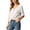 #0329-White, variant on Womens Blouse Shirt Short Sleeve Linen Blend Loose Fit Solid Color Spring Summer Breathable Lightweight Casual Summer Vacation