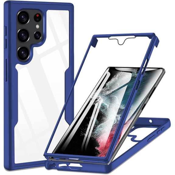 for Samsung Galaxy S22 Ultra Clear Case, 360° Full Body Protective Shockproof Anti-Scratch Cover Galaxy S22 Ultra, Slilcone TPU Slim Thin for Samsung S22 Ultra Front Back Dual Layer Protection