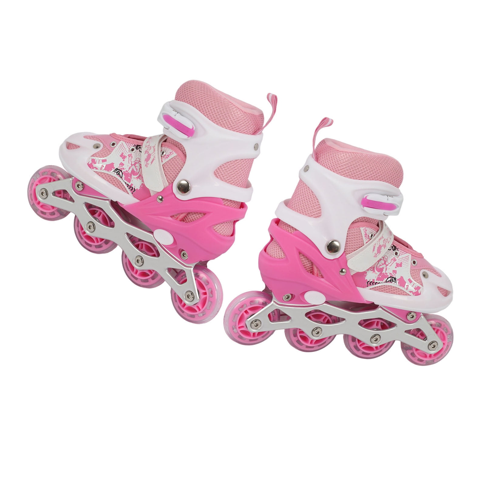 M Buder Adjustable Inline Skates for Kids Boys Girls, Blade Roller Skates with Light Up Wheels, Complete Set with Helmets and Pads for Indoor Outdoor Skating Activities (14.17 in / 36 cm Packaging)