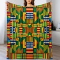thumbnail image 3 of nygtbtfer Geometric Throw Blanket African Kente Print Traditional Fabric from Ghana Ethnic Seamless Pattern Decorative Soft Warm Cozy Flannel Plush Throws Blankets for Baby Toddler Dog Cat  White, 3 of 6