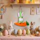 thumbnail image 4 of Adorno colgante de zanahoria de conejo de Pascua • Decoración de muñeca sin cara • Fibra de poliéster suave • Decoración colgante para fiestas de Pascua al aire libre • 1 pieza, 4 of 9