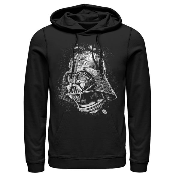 Men's Star Wars Darth Vader Death Star Pull Over Hoodie Black 2X Large