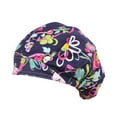thumbnail image 2 of HEVIRGO Scrub Cap Floral Print Breathable Cotton Adjustable Bouffant Hat for Beautician Cotton, 2 of 8
