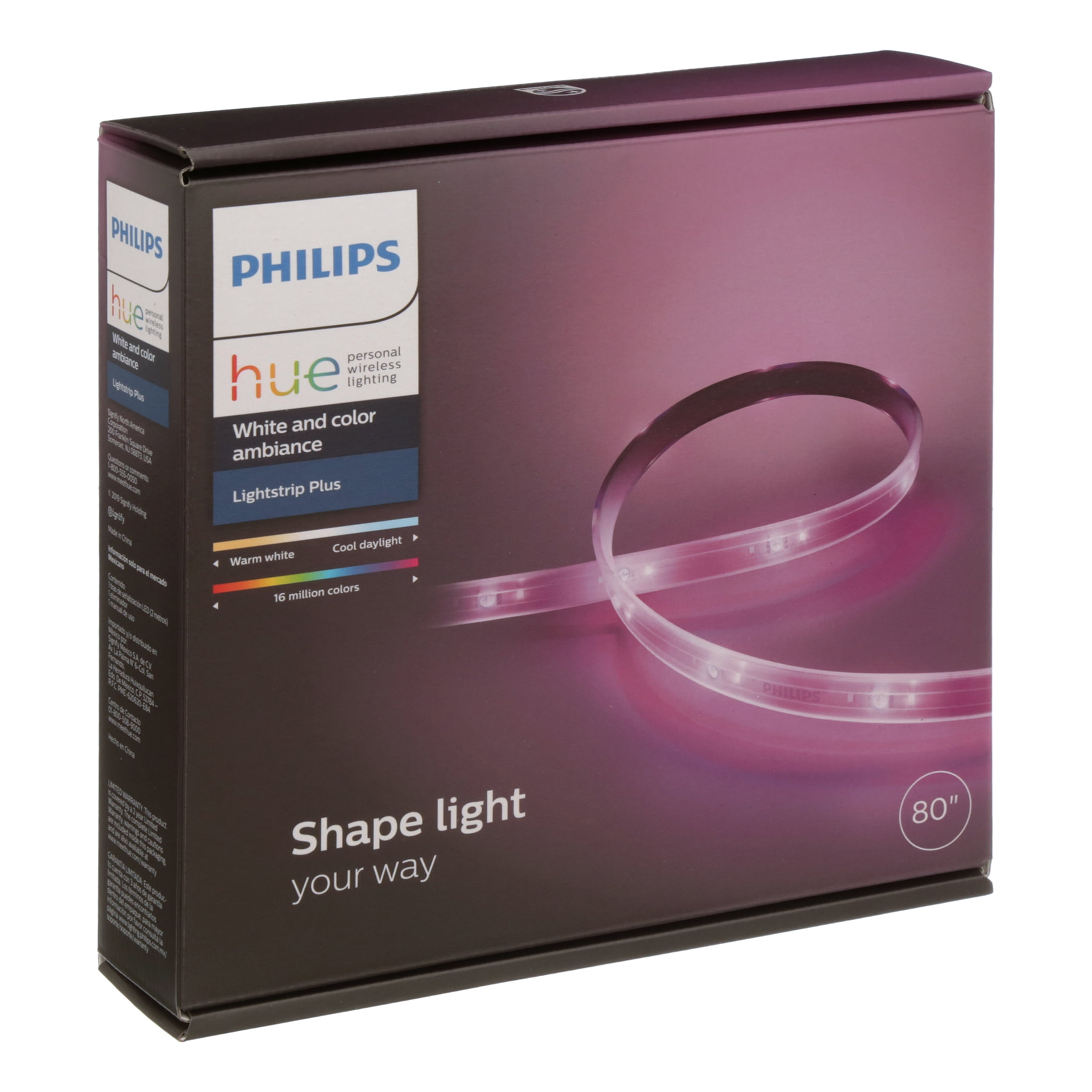 Philips Hue White and Color Ambiance Smart Indoor Light Strip Plus, 2m LED  