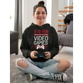 thumbnail image 3 of Tstars Womens Valentine's Day Love V Is for Video Games Sweatshirt Funny Humor Gamer Cute Gift Idea for Her Wife Women Hoodie, 3 of 5